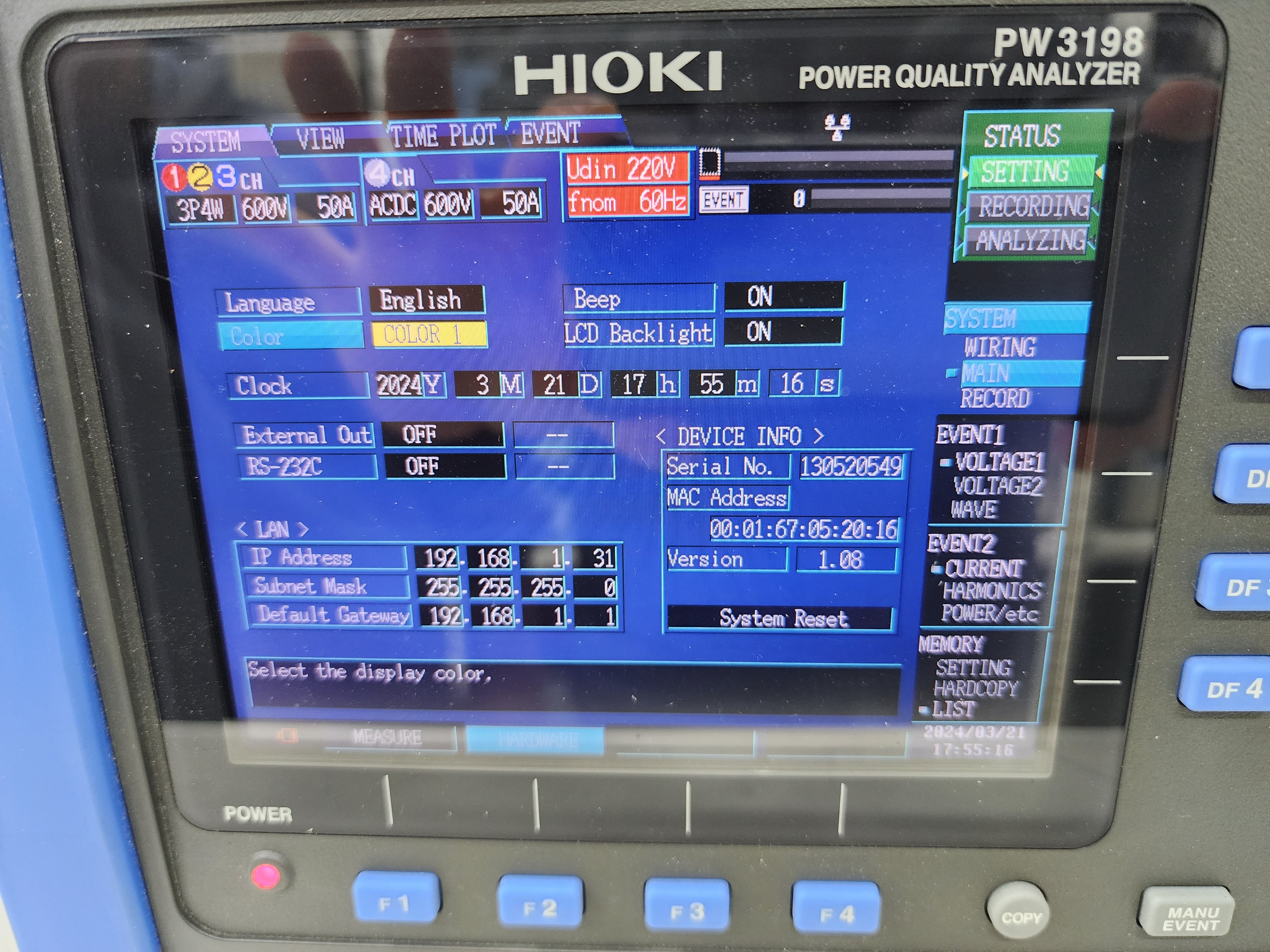 HIOKI PW3198 전력품질분석기